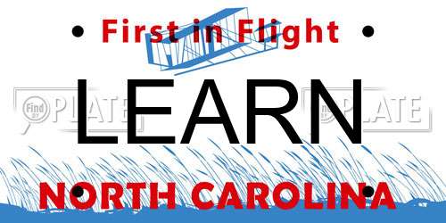 LEARN North Carolina License Plate