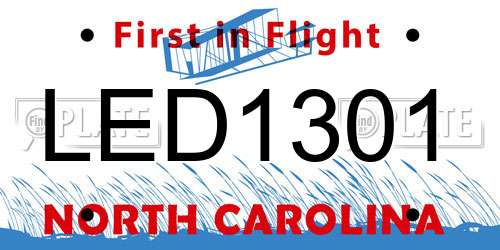 LED1301 North Carolina License Plate