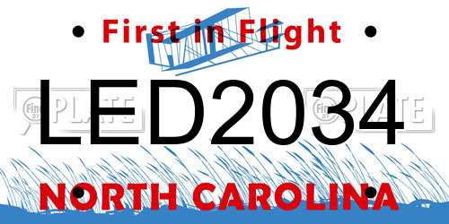 LED2034 North Carolina License Plate