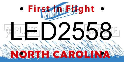 LED2558 North Carolina License Plate