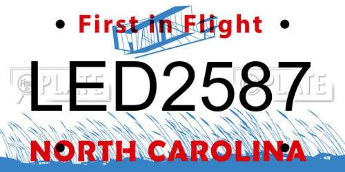 LED2587 North Carolina License Plate