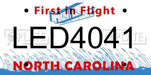 LED4041 North Carolina License Plate