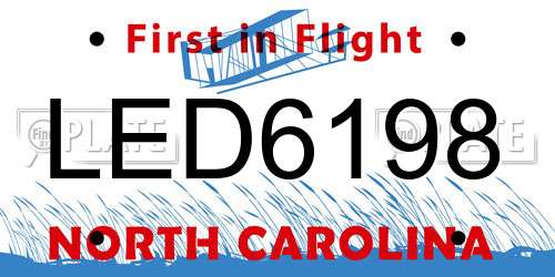 LED6198 North Carolina License Plate