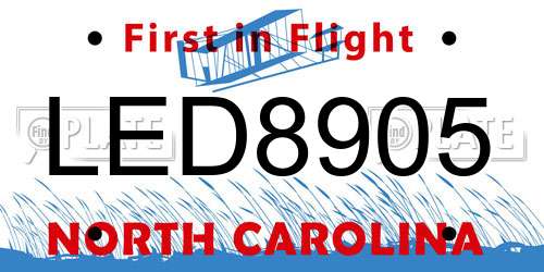 LED8905 North Carolina License Plate