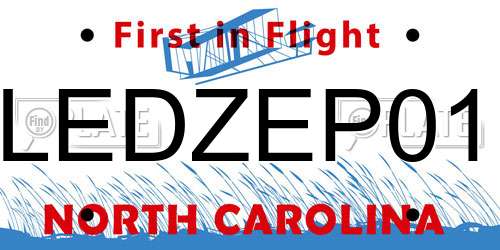 LEDZEP01 North Carolina License Plate