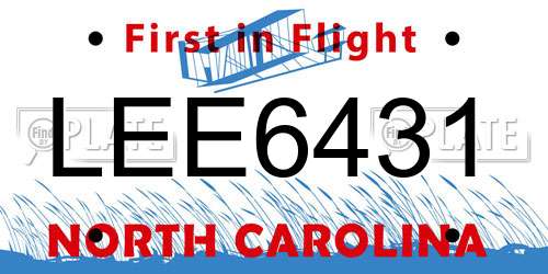LEE6431 North Carolina License Plate