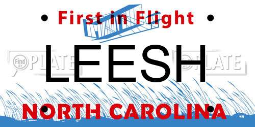LEESH North Carolina License Plate