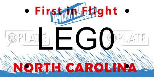 LEG0 North Carolina License Plate