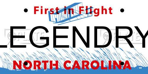 LEGENDRY North Carolina License Plate