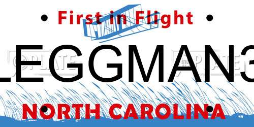 LEGGMAN3 North Carolina License Plate