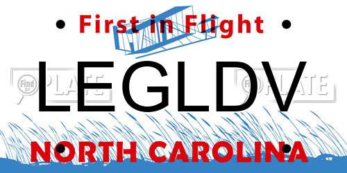 LEGLDV North Carolina License Plate