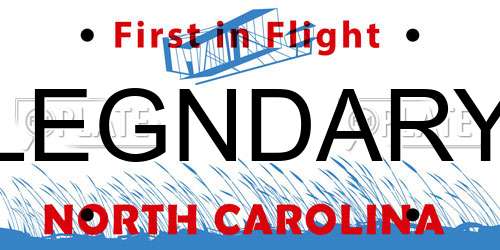 LEGNDARY North Carolina License Plate