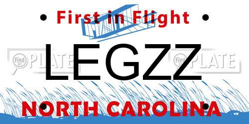LEGZZ North Carolina License Plate