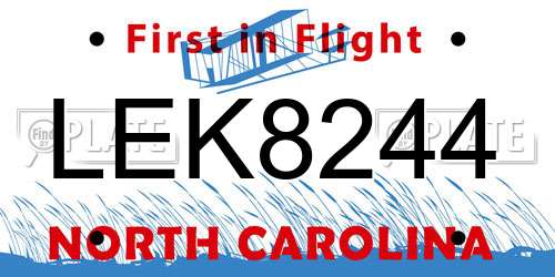 LEK8244 North Carolina License Plate