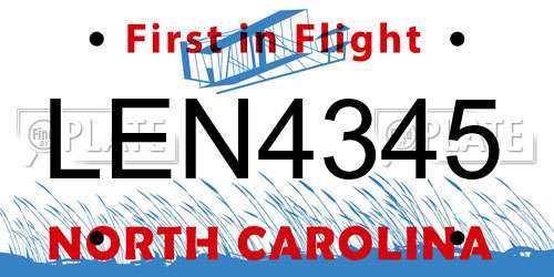 LEN4345 North Carolina License Plate