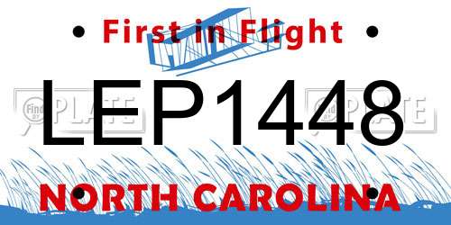 LEP1448 North Carolina License Plate