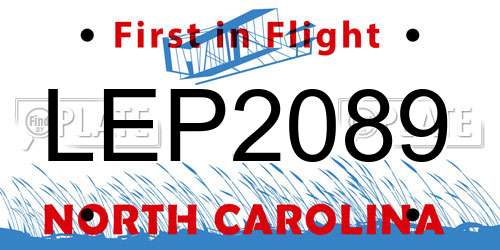 LEP2089 North Carolina License Plate