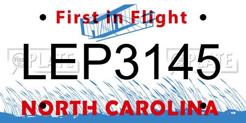 LEP3145 North Carolina License Plate