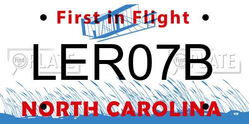 LER07B North Carolina License Plate