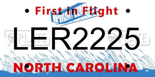 LER2225 North Carolina License Plate