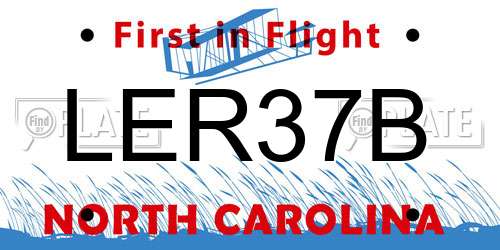 LER37B North Carolina License Plate
