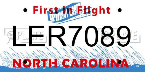 LER7089 North Carolina License Plate