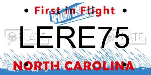 LERE75 North Carolina License Plate