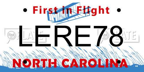LERE78 North Carolina License Plate