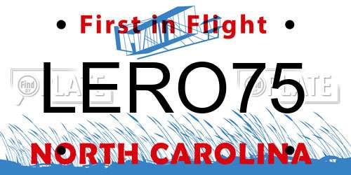 LERO75 North Carolina License Plate