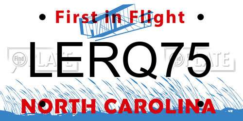 LERQ75 North Carolina License Plate