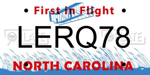 LERQ78 North Carolina License Plate