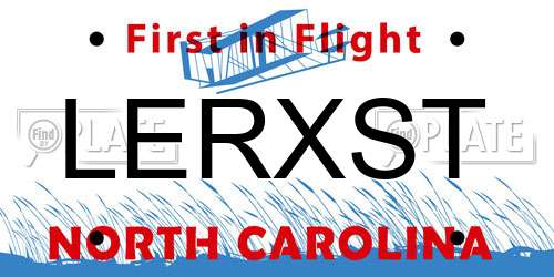 LERXST North Carolina License Plate