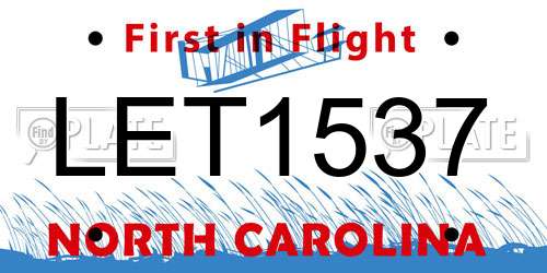 LET1537 North Carolina License Plate