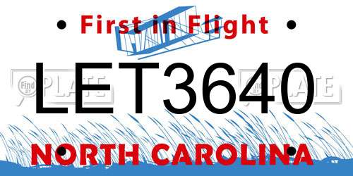 LET3640 North Carolina License Plate