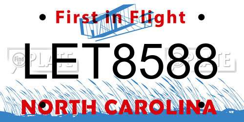 LET8588 North Carolina License Plate