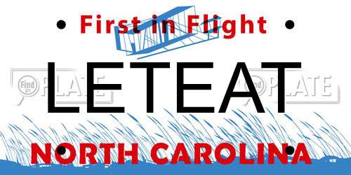 LETEAT North Carolina License Plate