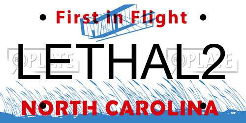 LETHAL2 North Carolina License Plate