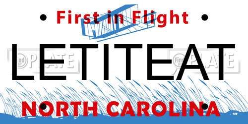 LETITEAT North Carolina License Plate