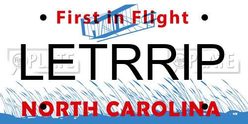 LETRRIP North Carolina License Plate