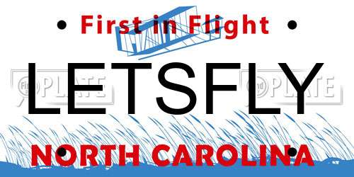 LETSFLY North Carolina License Plate