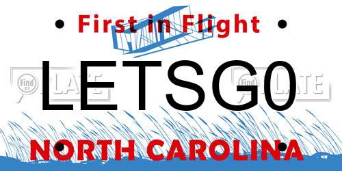 LETSG0 North Carolina License Plate