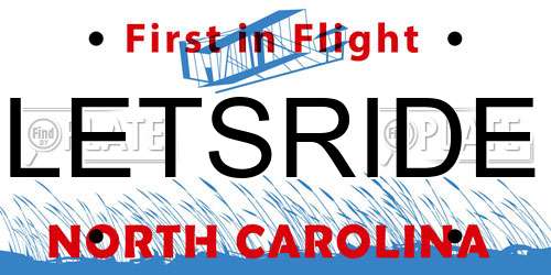 LETSRIDE North Carolina License Plate