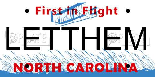 LETTHEM North Carolina License Plate