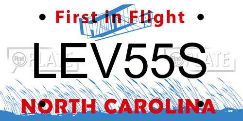 LEV55S North Carolina License Plate