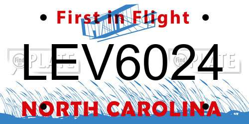 LEV6024 North Carolina License Plate