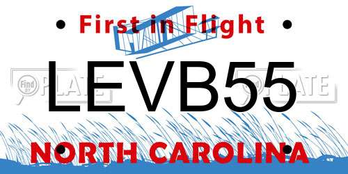 LEVB55 North Carolina License Plate