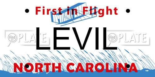 LEVIL North Carolina License Plate