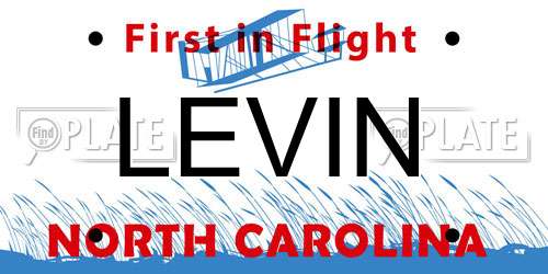 LEVIN North Carolina License Plate