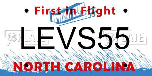 LEVS55 North Carolina License Plate