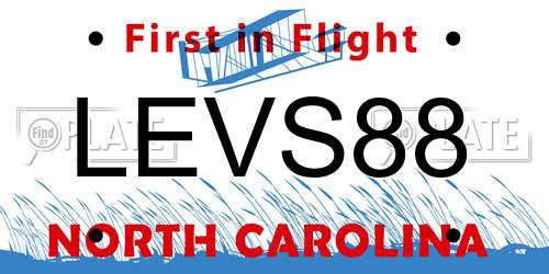 LEVS88 North Carolina License Plate